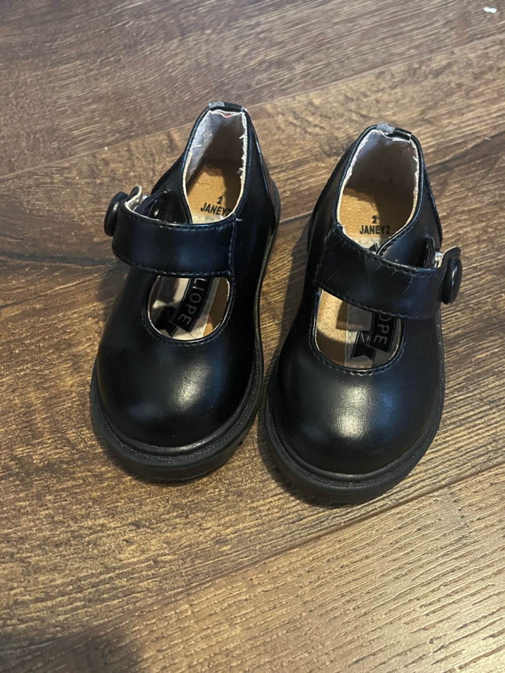 Black Leather Mary Jane Kids Shoes Infant size 2